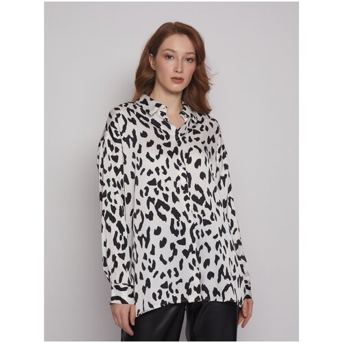 Блузка длинный рукав Zolla цвет: молочный, размер: L