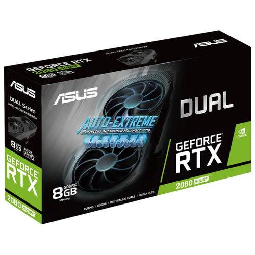 фото Видеокарта ASUS DUAL GeForce RTX 2080 SUPER 1650MHz PCI-E 3.0 8192MB 15500MHz 256 bit 3xDisplayPort HDMI HDCP EVO Retail