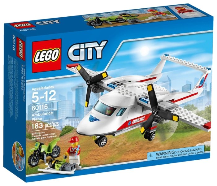 Конструктор LEGO City 60116 Самолет скорой помощи, 183 дет.