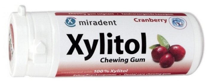 Жевательная резинка miradent Xylitol Клюква - фотография № 1