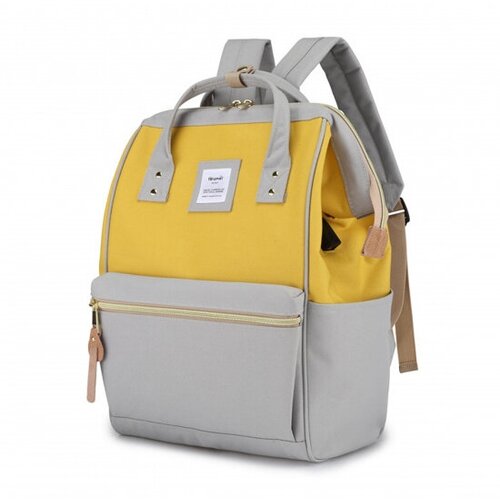 Рюкзак спинка мягкая, 40*28*17 см, 1 отделение, серый/желтый HIMAWARI 212371