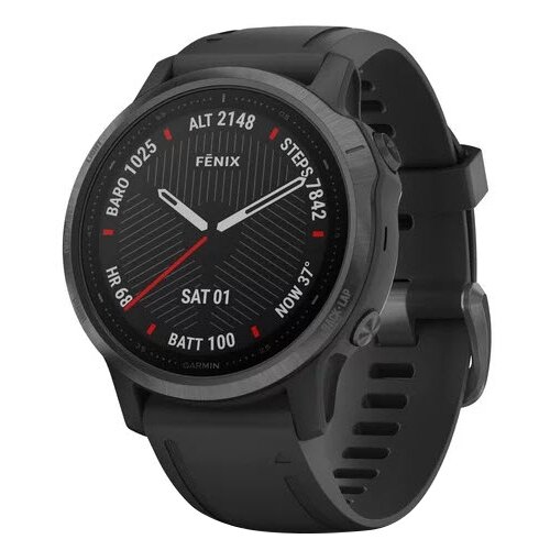 фото Умные часы c gps garmin fenix 6s sapphire dlc серый/черный