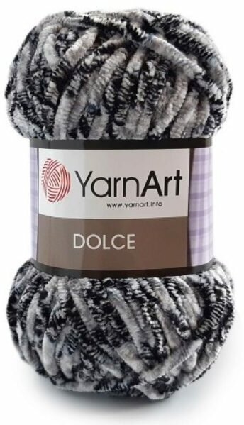 Пряжа YarnArt Dolce черно-белый (801), 100%микрополиэстер, 120м, 100г, 3шт