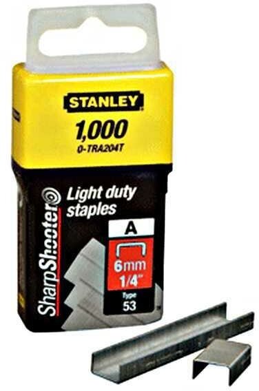 Скобы для степлера Stanley "light duty" тип "a" 6мм/ 1/4"х1000шт 1-tra204t - фотография № 7