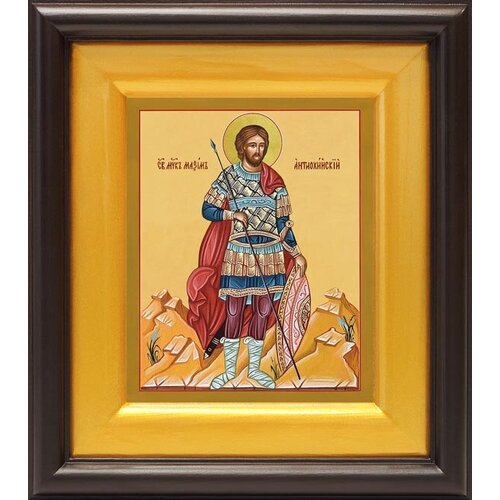 Мученик Максим Антиохийский, икона в широком киоте 16,5*18,5 см мученик максим антиохийский икона в белом киоте 14 5 16 5 см