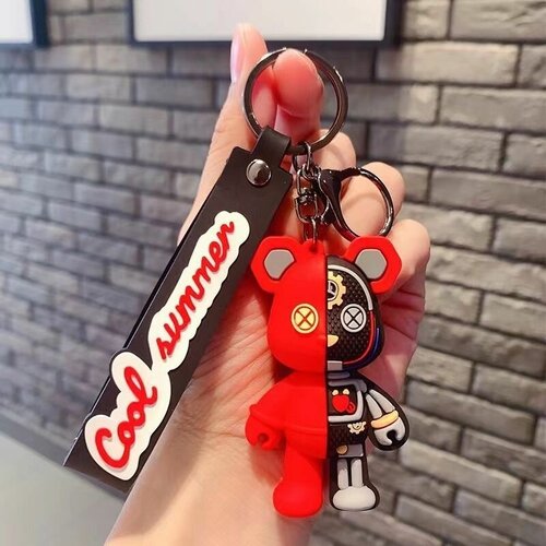 фото Брелок робот медведь robotic bear красный 7 см резиновый,на сумку/рюкзак,для ключей.с резиновой лентой cool summer. стим панк нет бренда