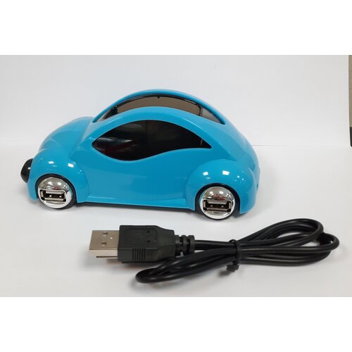 Разветвитель HUB USB20 4 порта в виде машинки голубой 88000₽