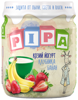 Пюре PIPA козий йогурт, клубника, банан (с 6 месяцев) 100 г, 1 шт