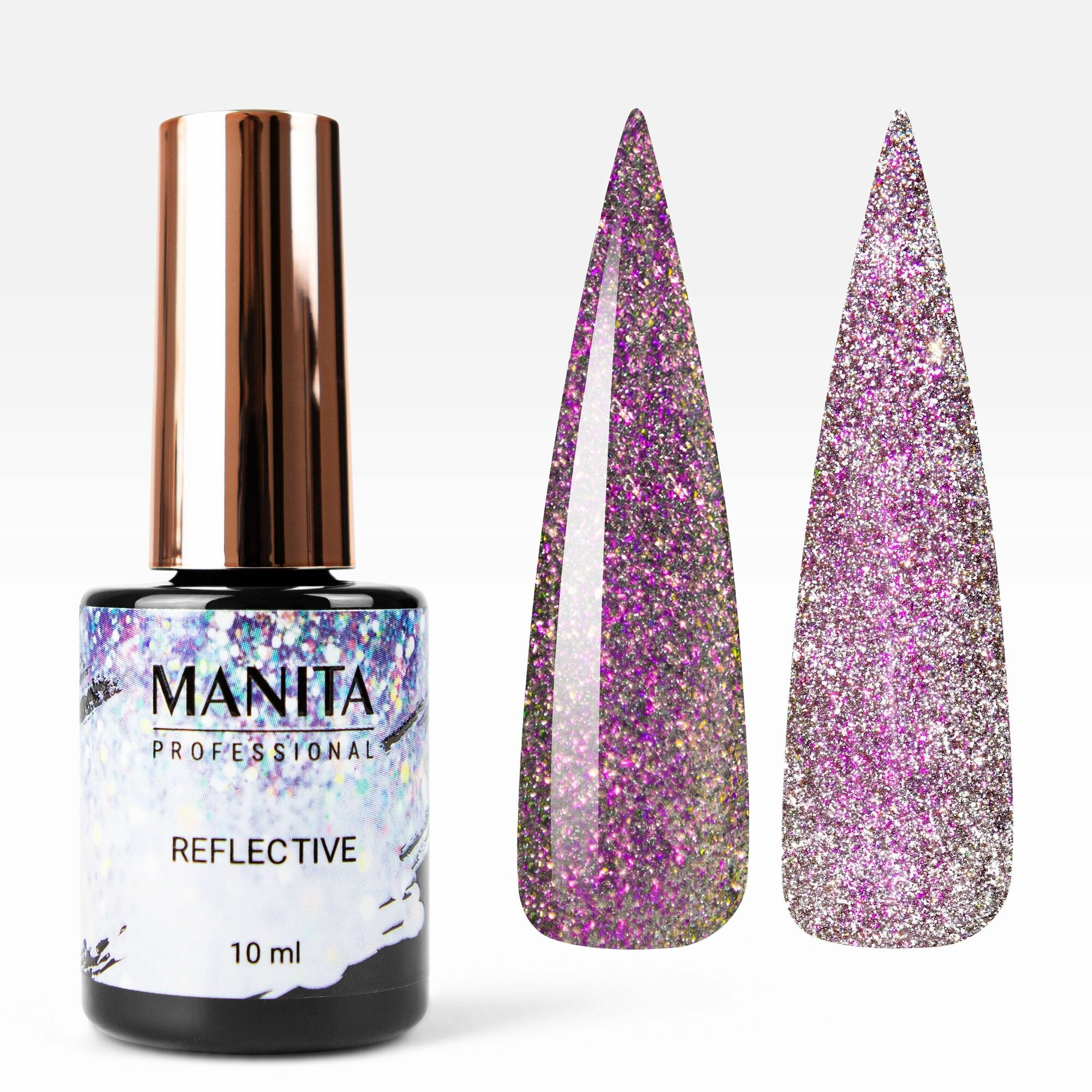 MANITA PROFESSIONAL Гель лак "MULTICHROME REFLECTIVE" светоотражающий с хлопьями юки №07, 10 мл