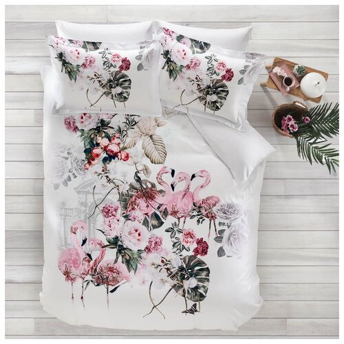 фото Комплект постельного белья tivolyo home flamingo deluxe евро