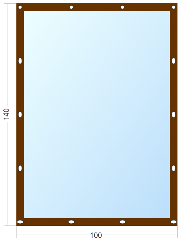 Мягкое окно Софтокна 100х140 см съемное, Французский замок, Прозрачная пленка 0,7мм, Коричневая окантовка, Комплект для установки - фотография № 3