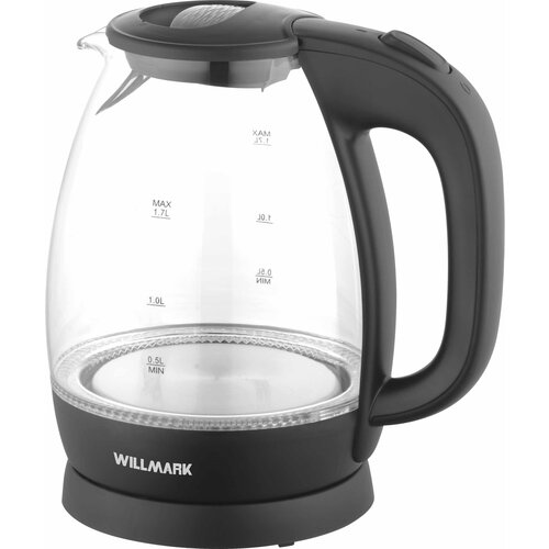 чайник электрический willmark wek 1808ss белый Чайник Willmark WEK-1705, черный