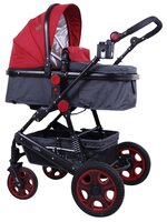 Коляска-трансформер Lorelli Lora 1800 red/black