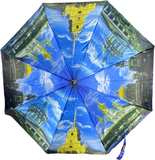 Смарт-зонт GALAXY OF UMBRELLAS, автомат, 3 сложения, купол 96 см, 8 спиц, чехол в комплекте, для женщин, зеленый