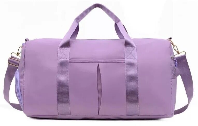 Спортивная сумка JUST FIT (Фиолетовая) дорожная женская мужская через плечо для фитнеса ручная кладь отделение под обувь - фотография № 7