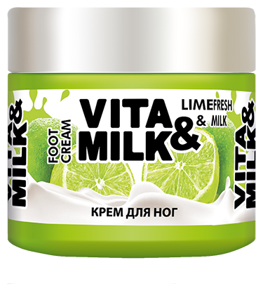 Vita & Milk Крем для ног Лайм и молоко, 150 мл, 177 г