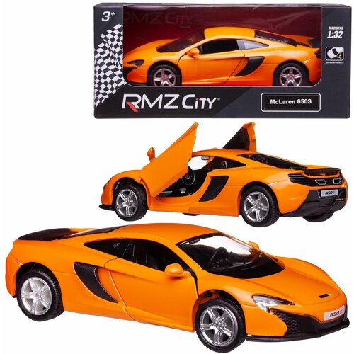 Машинка металлическая Uni-Fortune RMZ City 1:32 McLaren 650S, инерционная, цвет оранжевый