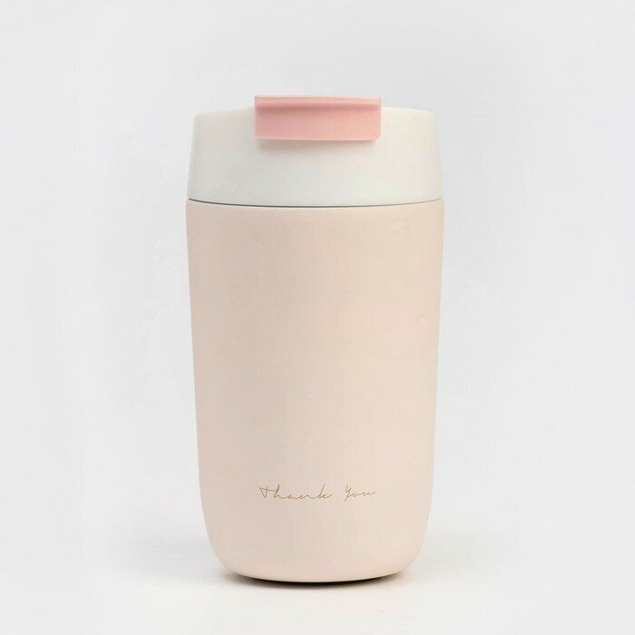 фото Термокружка, серия: Sсhool, Thank you, 500 мл, сохраняет тепло 6 ч, розовая
