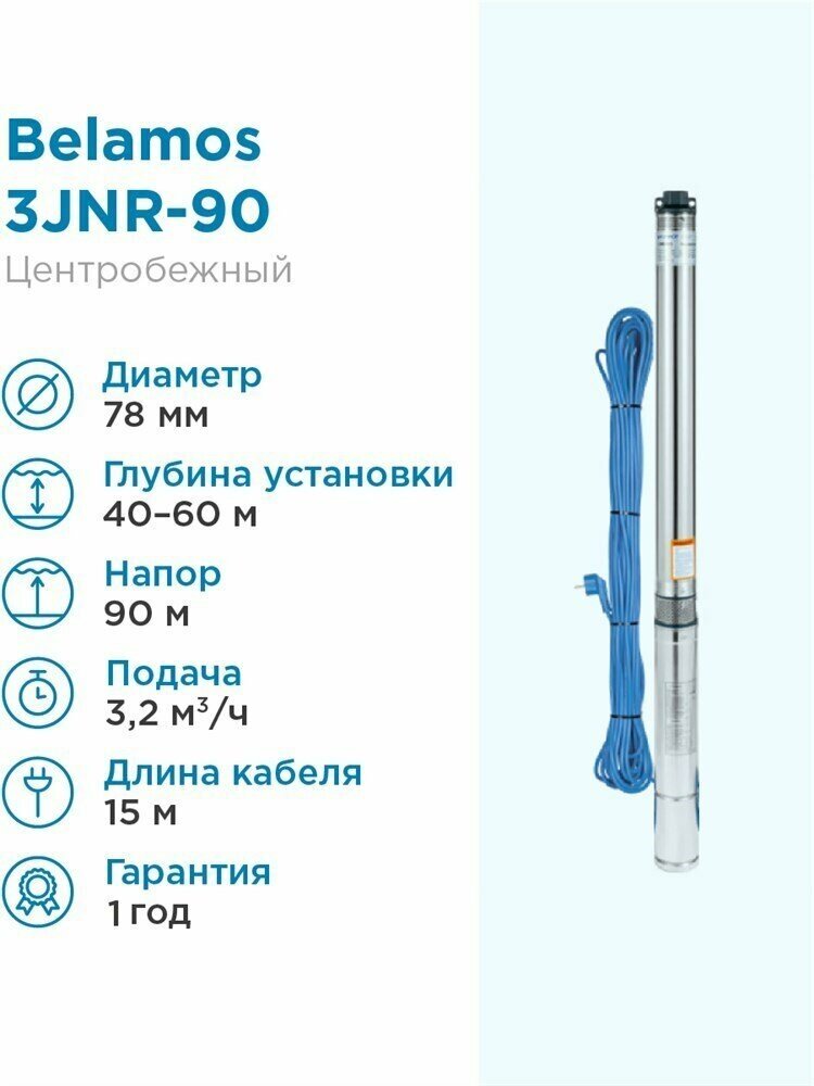 Насосная станция скважинный насос BELAMOS 3JNR-90/3 (890 Вт)