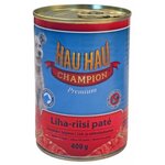 Корм для собак Hau-Hau Champion (0.4 кг) 1 шт. Консервы ''Паштет из мяса с рисом'' - изображение