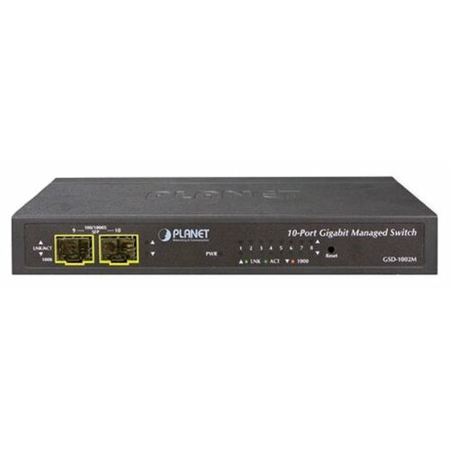IPv4IPv6 Managed 8-Port 101001000Mbps 2-Port 1001000X SFP Gigabit Desktop Ethernet Switch POE PD External PWR 1459800₽