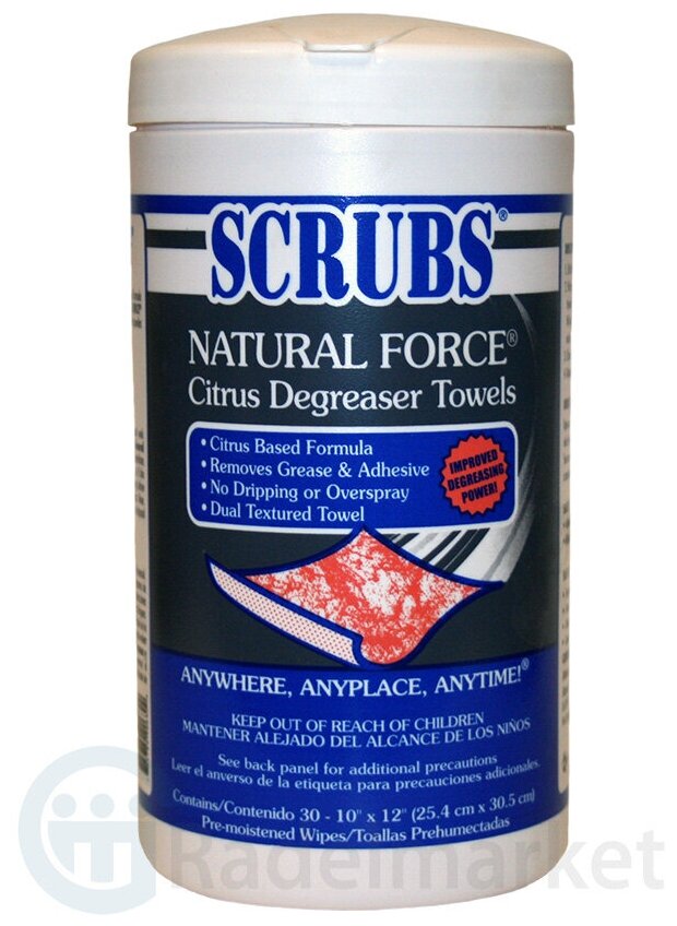 Scrubs Natural Force Citrus Degreaser Towels Салфетки с цитрусовым очистителем