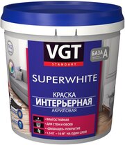 Краска акриловая интерьерная ВД-АК-2180 VGT Superwhite база A, белая, матовая (1,5кг)