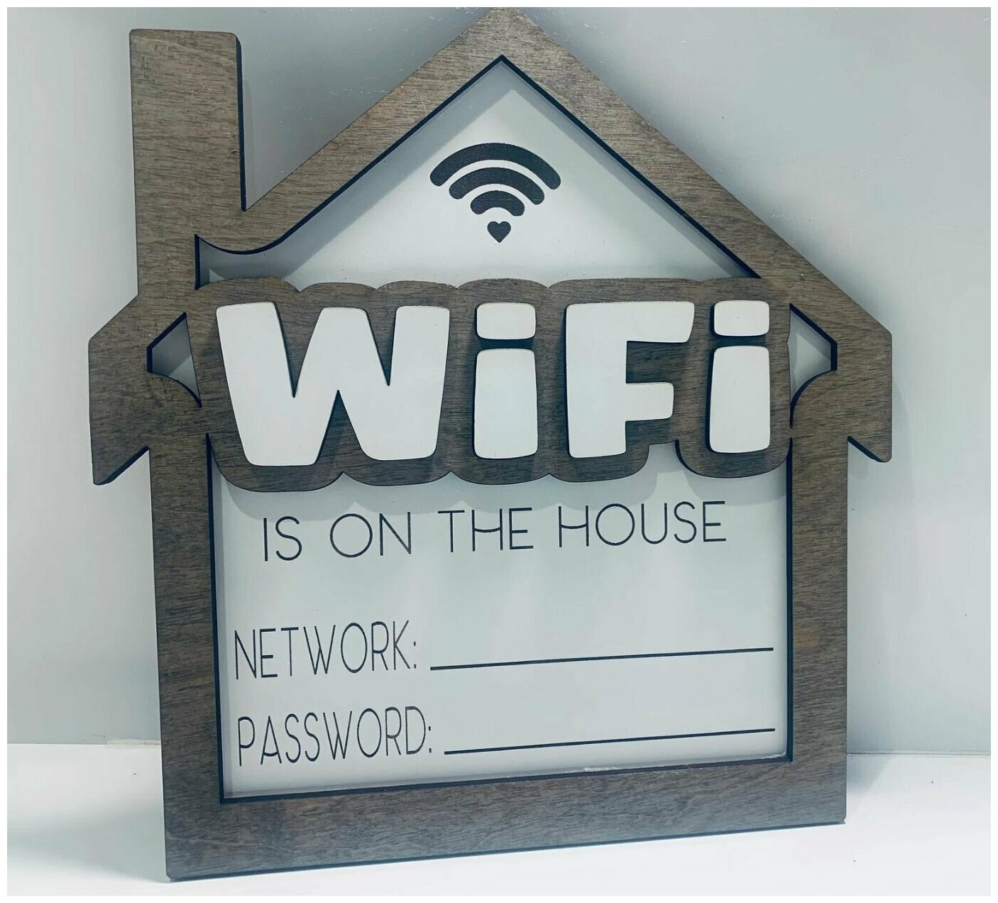 Табличка символ указатель Вай Фай / Wi Fi с логином и паролем для офиса заведения