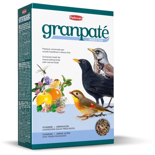 Padovan корм Granpatee Insectes для насекомоядных птиц, 1кг padovan корм granpatee universelle для насекомоядных птиц 1кг