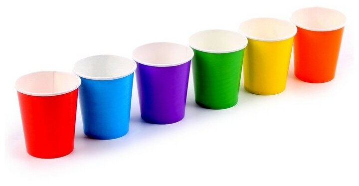 Набор бумажных стаканов «Разноцвет» - фотография № 1