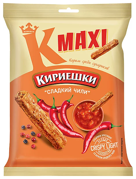 Кириешки Maxi, сухарики со вкусом сладкого чили, 60 г