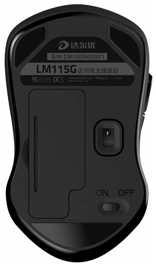 Мышь беспроводная Dareu LM115G Black