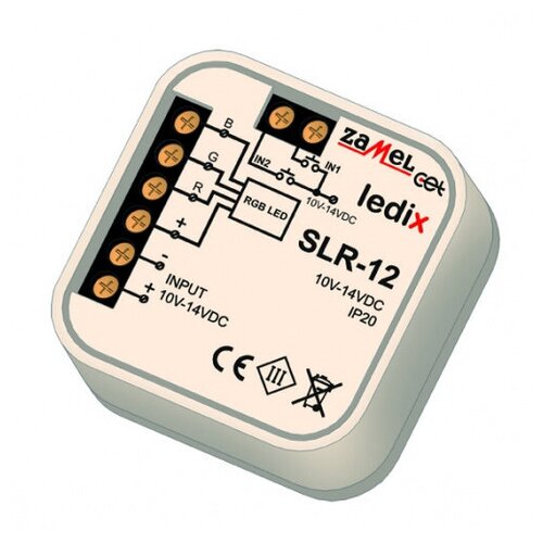 Zamel Контроллер RGB управление импульсными переключателями, в монт. коробку (арт. SLR-12) zamel контроллер dali для rgb светильников в монт коробку арт sdl 11
