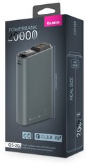 Портативное зарядное устройство Olmio QS-20 20000mAh, 22,5W, QC 3.0, темно-сер