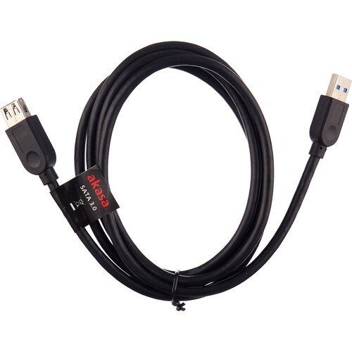 Кабель-удлинитель AKASA USB 3.0, 1.5 м AK-CBUB02-15BK кабель удлинитель akasa 3pin 60cm ak h254