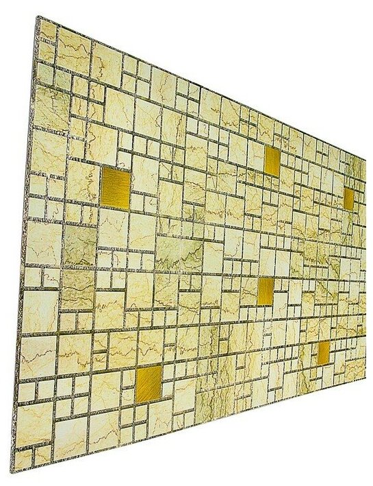 Панель ПВХ Мозаика Мрамор с золотом 955х480 мм шт