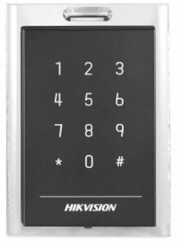 Считыватель HIKVISION DS-K1101MK Частота считывания 13.56МГц; дальность считывания: 30-50 мм; поддержка протоколов RS485 и Wiegand (W26/W34); DC12В; 6