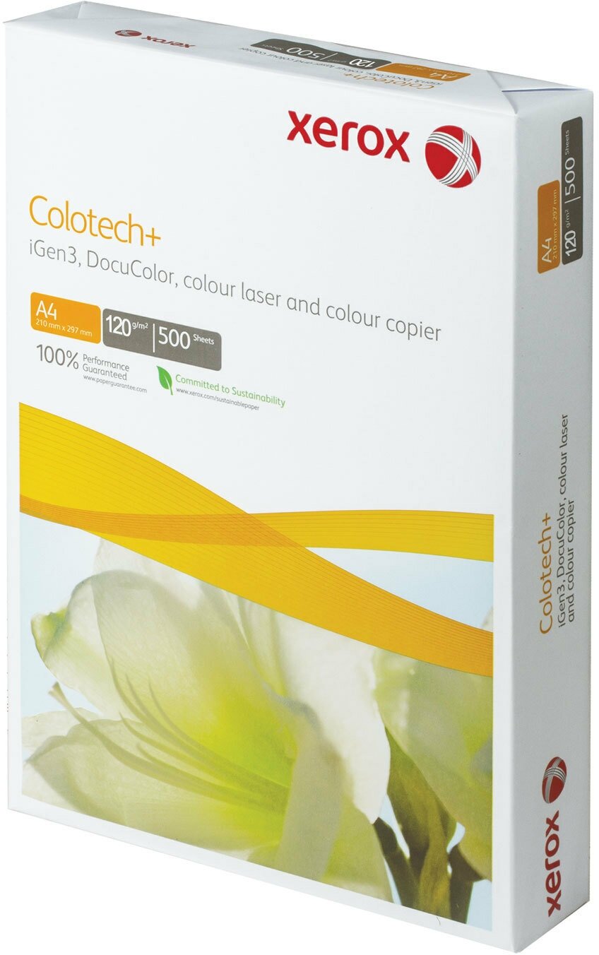Бумага XEROX COLOTECH PLUS, А4, 120 г/м2, 500 л, для полноцветной лазерной печати, А++, Австрия, 170% (CIE) /Квант продажи 1 ед./