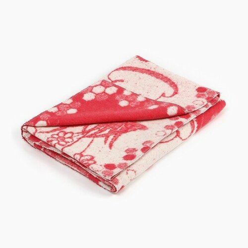 Одеяло байковое Панда 100х140см, цвет красный 400г/м , хлопок 100%