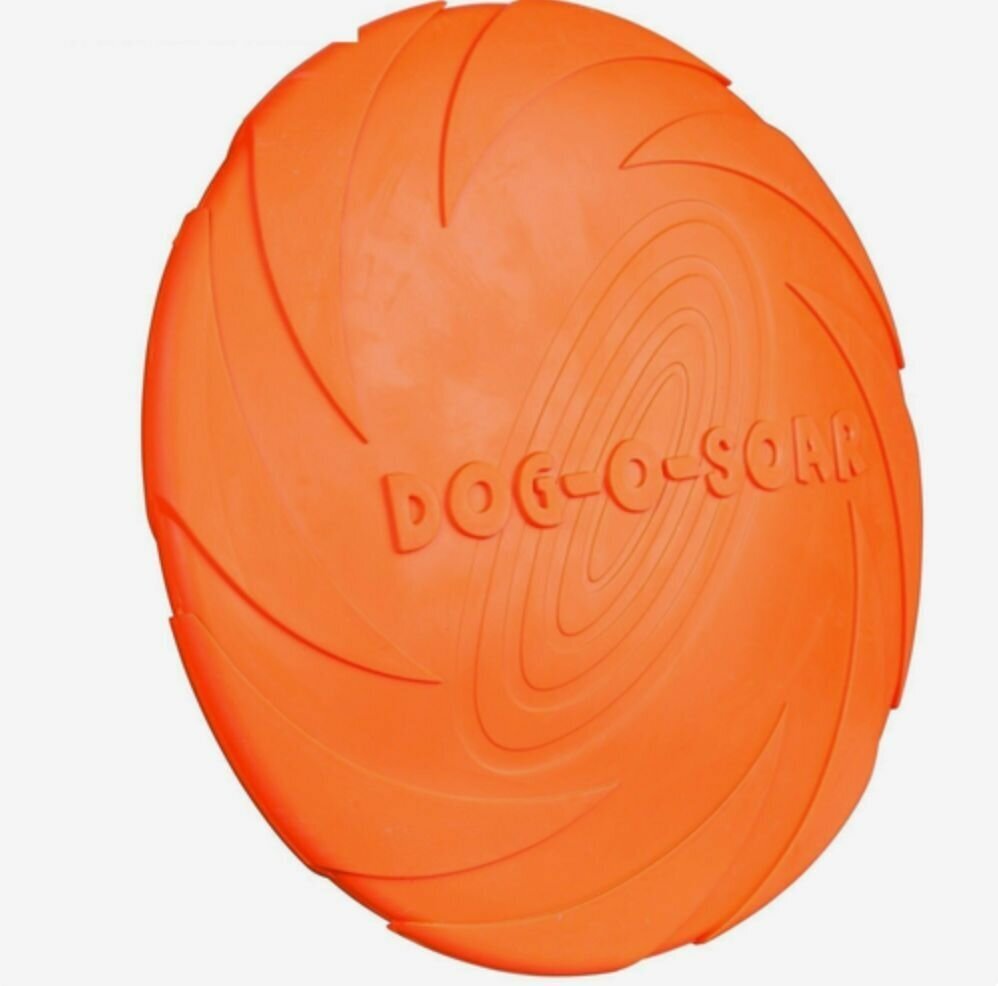 Укусоустойкая плавающая фрисби для собак оранжевая, Летающий диск 22см - фотография № 3