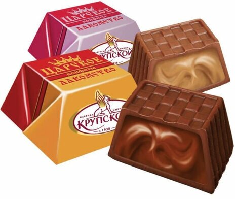 Конфеты шоколадные фабрика ИМ. крупской "Царское лакомство" с начинками, 1000 г, пакет, 60187