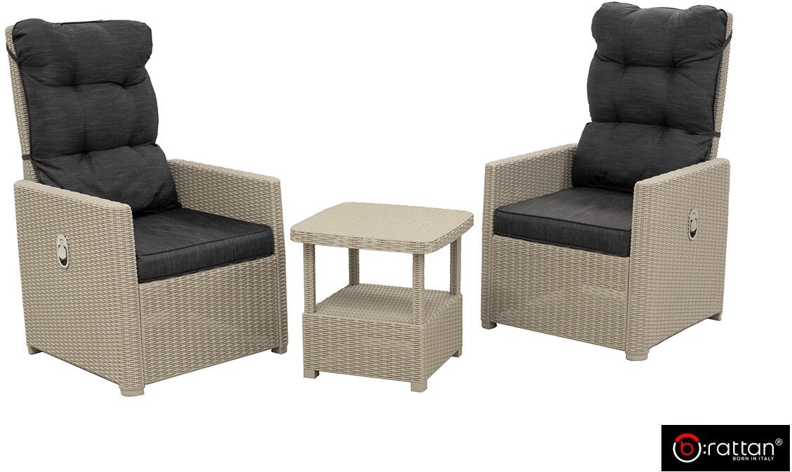 B: Rattan Комплект уличной мебели MANCHESTER SET 2, цвет серый
