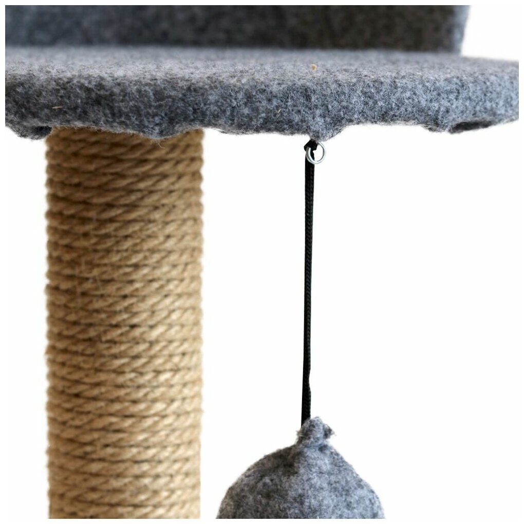 Моськи-Авоськи Когтеточка-столбик с лежанкой, большая, 40х40 см, высота 70 см, цвет серый - фотография № 3