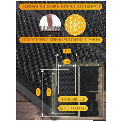 фото Доска садху с динамическими гвоздями, города берлин - 1292 черная goodwood