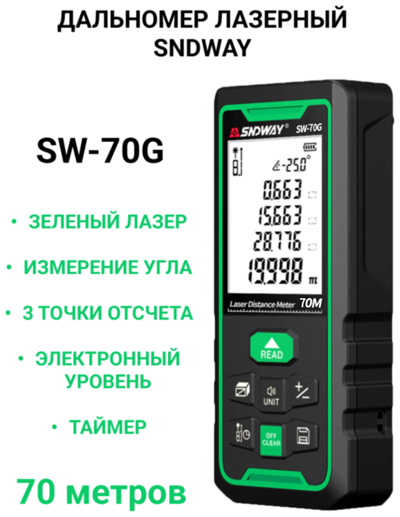 Дальномер лазерный SNDWAY SW-70G 70 метров