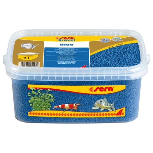 грунт для аквариума sera gravel blue голубой d 2 3 мм 6 л Грунт Sera Gravel 2-3 мм 3 л, 2-3 мм, 4.81 кг