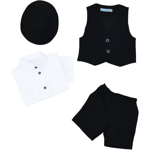 фото Комплект chadolls черного цвета с жилетом и шортами, размер 80