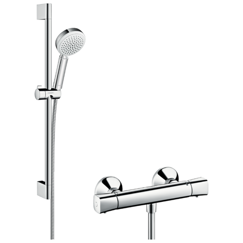 фото Душевой набор (гарнитур) hansgrohe crometta 100 vario combi 27030400 белый/хром