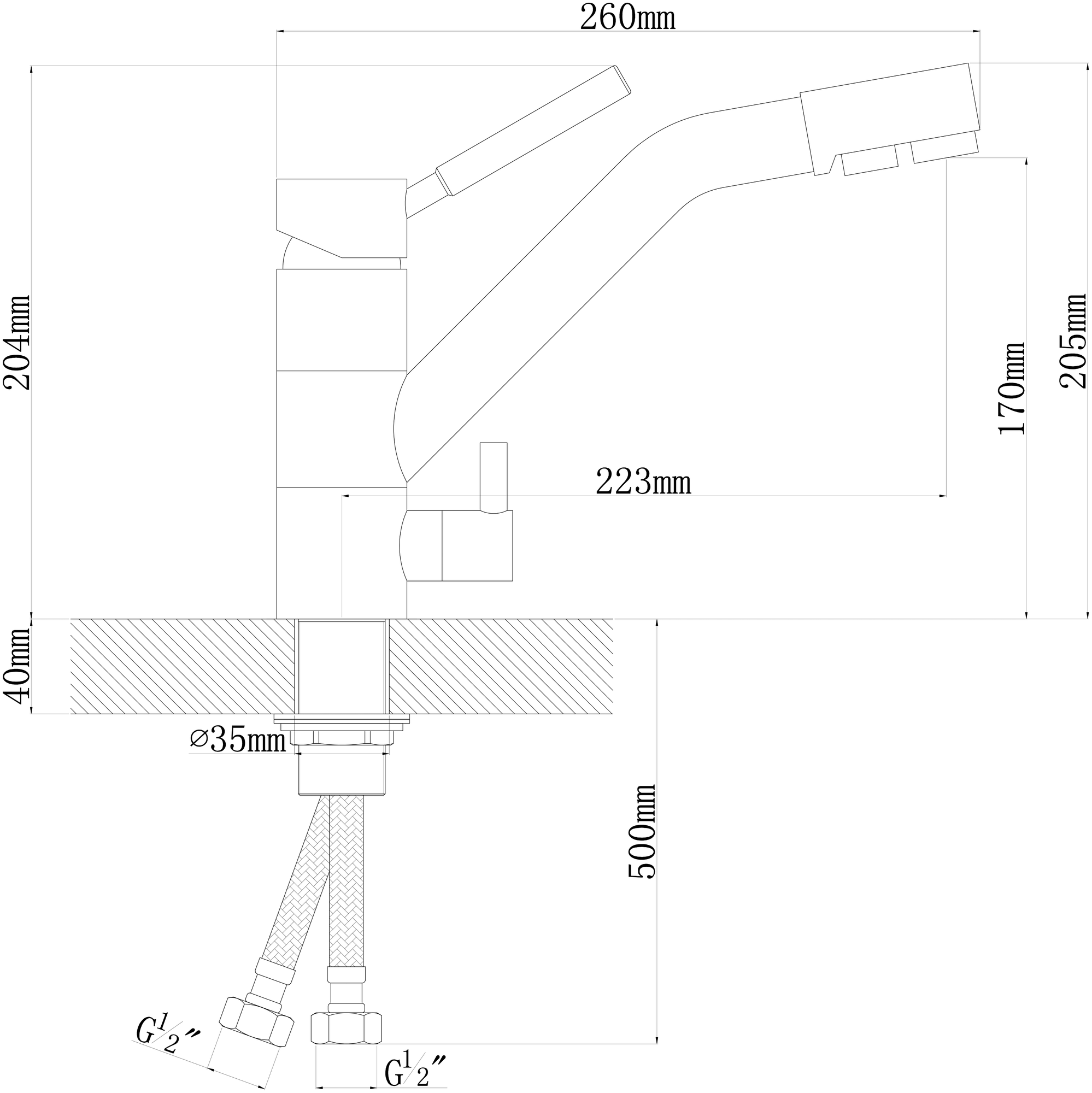Смеситель Dr.Gans Дуэт коричневый для кухни - фото №9