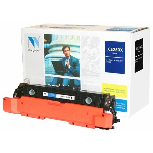 Картридж NV Print CE250X для HP, 10500 стр, черный картридж sakura ce250x 723hbk для hp laserjet color cm3530 cm3530fs cp3525dn cp3525n cp3525x canon i sensys lbp 7750cdn черный 10000 к